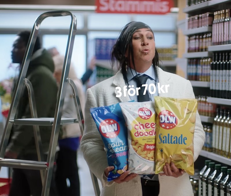 Dregen som Ica-Stig. Skärmavbild: Ica